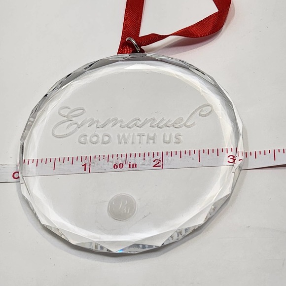 Crystal Glass Bible Verse Ornament Emmanuel God With Us Matthew1:23 Holiday - Picture 5 of 5